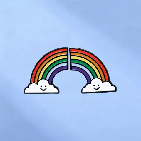 Cute Rainbow Cloud Smiley Face Lapel Pin Set Creative Alloy Cartoon Brooch Badge For Clothes Backpack Fashion Jewelry Gift For Girls Kids