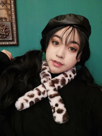 Winter Warm Plush Leopard Scarf For Women Faux Rabbit Fur Neck Warmer Fashion Cross Wrap Neck Protector Thickened Printed Muffler