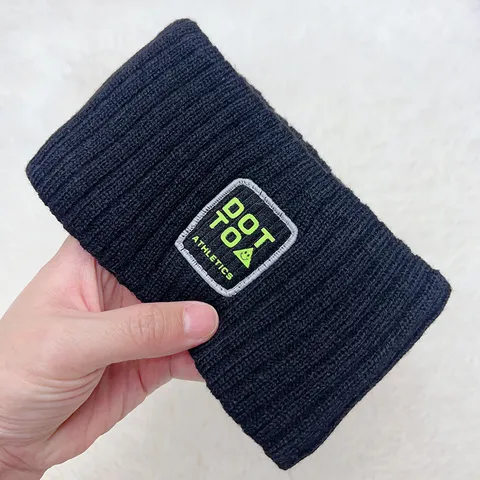 Women's Knitted Headband Winter Warm Elastic Hair Band Letter Embroidered Patch Daily Face Washing Hair Accessories