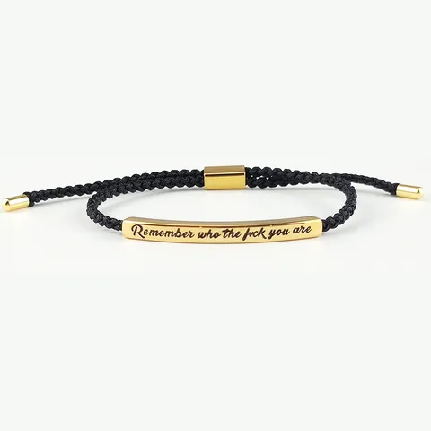 Bracciale Motivazionale Inciso in Acciaio Inossidabile Cordino Intrecciato Regolabile Gioielli per Uomo Donna