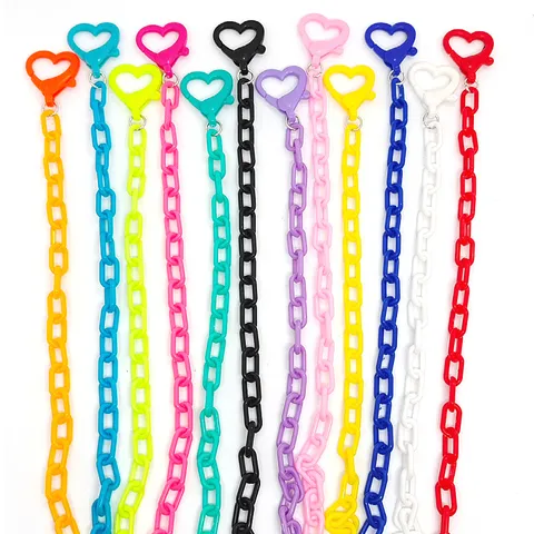 Catenella per Occhiali in Acrilico con Chiusura a Cuore Cordino per Mascherina Anti-smarrimento per Bambini Donna Catena a Maglie in Plastica