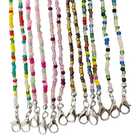 Colorful Glass Seed Bead Glasses Chain Multi-functional Face Mask Lanyard Anti-lost Necklace For Women