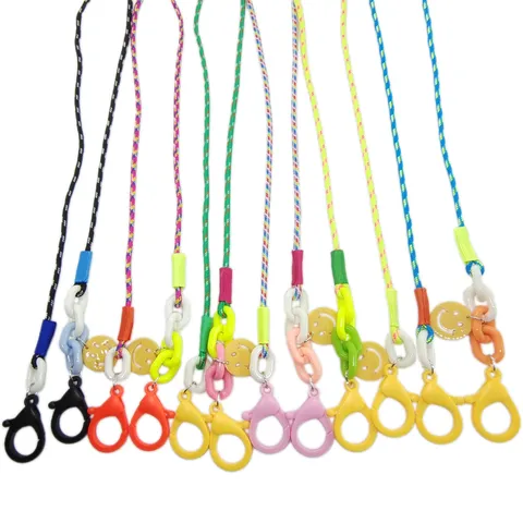 Cordino per Mascherina da Bambino in Poliestere Viso Sorridente Anti-smarrimento Tracolla Catena per Occhiali per Bambini Accessori Cordino Colorato