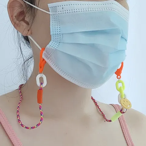 Cordino per Mascherina da Bambino in Poliestere Viso Sorridente Anti-smarrimento Tracolla Catena per Occhiali per Bambini Accessori Cordino Colorato
