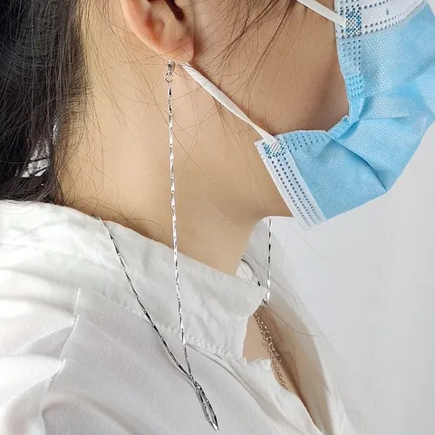 Chaîne de Lunettes en Cuivre Cordon de Masque Collier Support Anti-perte pour Femmes Chaîne à Maillons Plaqué Or Argent Bijoux Mode