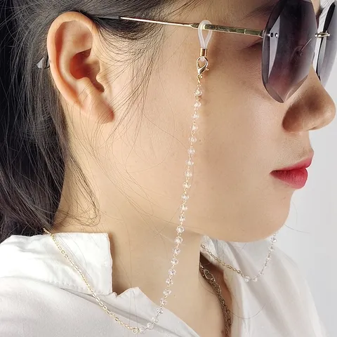 Minimalist Copper Artificial Pearl Glasses Chain Electroplated Color Retention Anti Lost Face Mask Holder Strap For Sunglasses Men Women Accessories