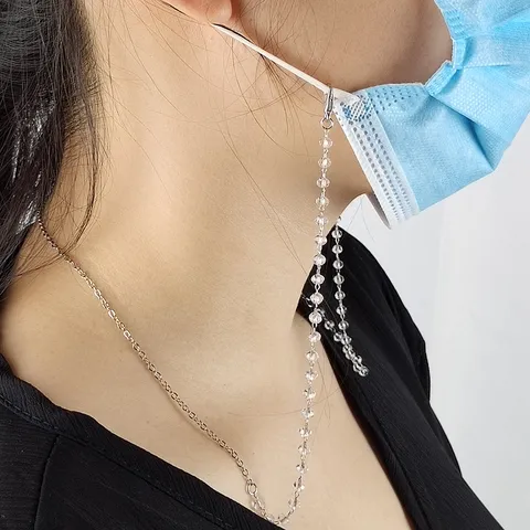 Minimalist Copper Artificial Pearl Glasses Chain Electroplated Color Retention Anti Lost Face Mask Holder Strap For Sunglasses Men Women Accessories