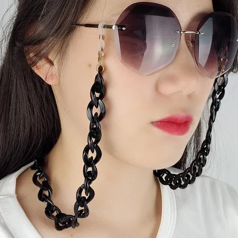 Catenina per Occhiali in Acrilico Leopardata Retrò per Donna Cordino per Mascherina Antiscivolo Cinturino per Occhiali da Sole Collana Accessori