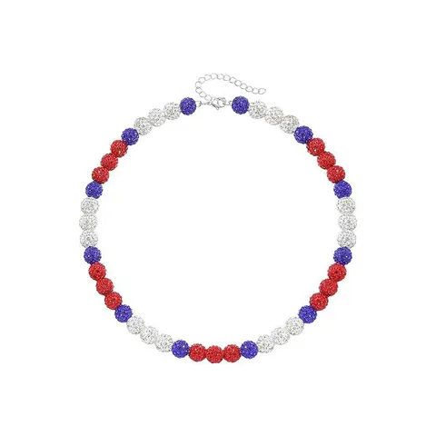 Collana Baseball in Argilla con Strass Hip Hop per Uomo Donna Colorata Scintillante Pave Disco Ball Gioielli Sportivi Regalo Collana Bracciale
