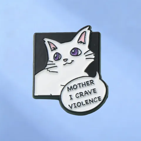 Creative Contrast Cat Alloy Brooch Funny Text Speech Bubble Metal Enamel Pin For Backpack Pencil Case Clothes Decoration Ornament Gift