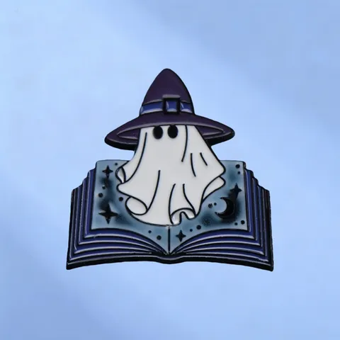 Halloween Wizard Ghost Enamel Pin Magic Book Alloy Brooch Cute Cartoon Badge Clothing Backpack Hat Holiday Accessory Jewelry
