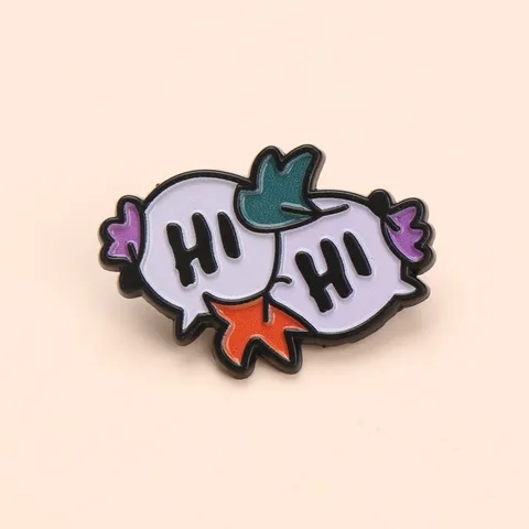 Cartoon HI Speech Bubble Enamel Brooch Pin Alloy Badge Fashion Jewelry For Backpack Clothing Women Men Accessories