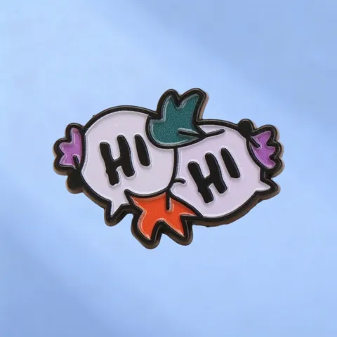 Cartoon HI Speech Bubble Enamel Brooch Pin Alloy Badge Fashion Jewelry For Backpack Clothing Women Men Accessories