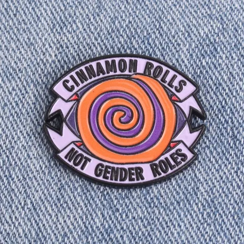 Cinnamon Rolls Not Gender Roles Anime Eye Brooch Alloy Enamel Badge For Bags Backpacks Stationery Funny Statement Pin Jewelry Gift Unisex