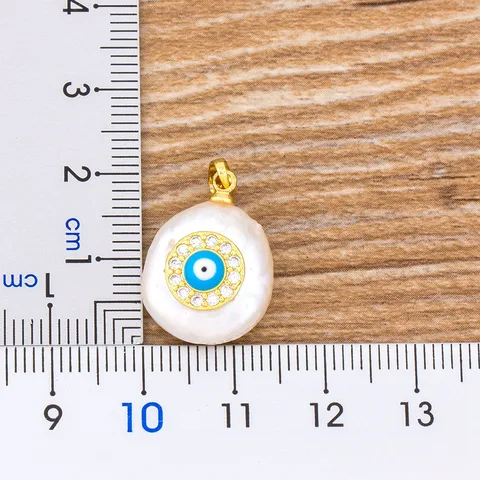 Gold Plated Copper Evil Eye Pendant Necklace Geometric Baroque Artificial Pearl Zirconia Heart Cross Statement Choker Chain Jewelry For Unisex