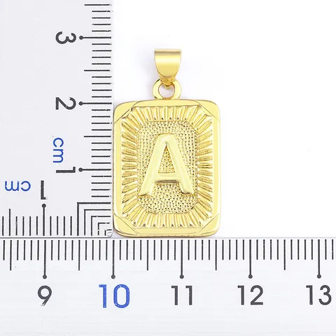 Hip Hop Gold Plated Copper Zirconia Initial Letter Pendant Necklace for Men Women Capital A-Z Alphabet Jewelry Gift
