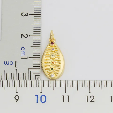 Hawaiian Style Copper Micro-Inlaid Colored Zirconia Shell Pendant Necklace Gold 18K Plated Beach Fashion Jewelry For Women Gift