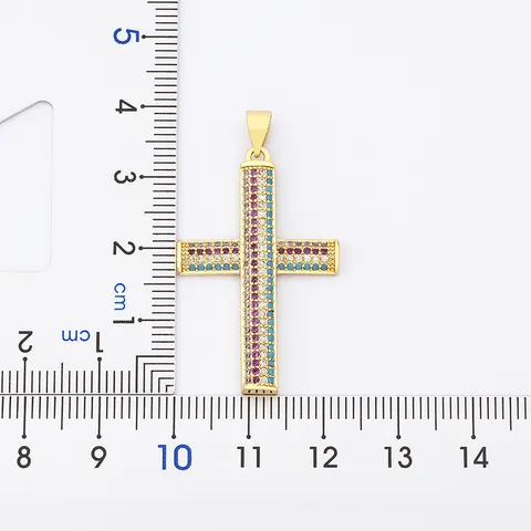 18K Gold Plated Copper Cross Pendant Necklace For Women Zirconia Inlaid Infinity Religious Religious Medal Box Chain Necklace Jewelry