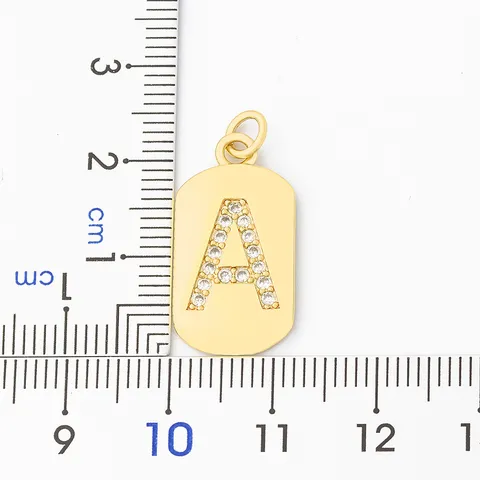 18K Gold Plated Copper Alphabet Initial Pendant Necklace For Women Men Simple AAA Cubic Zirconia 26 Letter Tag Jewelry Gift