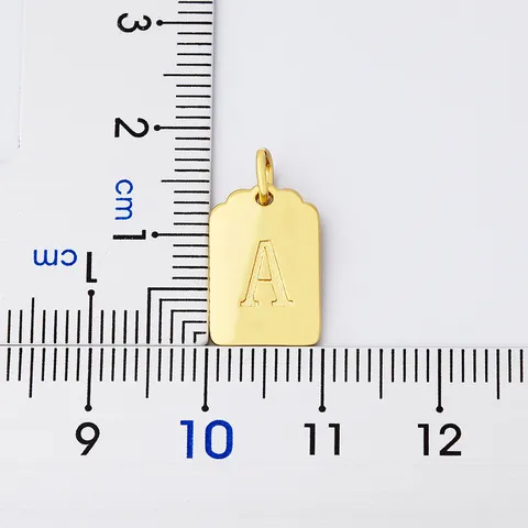 Copper 18K Gold Plated 26 Letters Initial Pendant Necklace For Women Zirconia Square Tag Personalized Jewelry Necklaces Gift