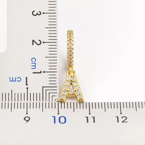 18K Gold Plated Copper Alphabet Initial Hoop Earrings For Women Micro Pave Zirconia Letter Dangle Earrings Delicate Jewelry Gift