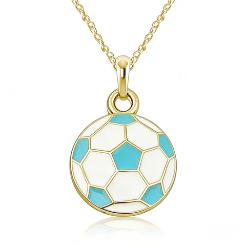 Sport Stil Legierung Emaille Fußball Anhänger Halskette Ohrringe Set Goldene Kette Rundes Fußball Schmuck Für Herren Damen Jugendliche Geschenk