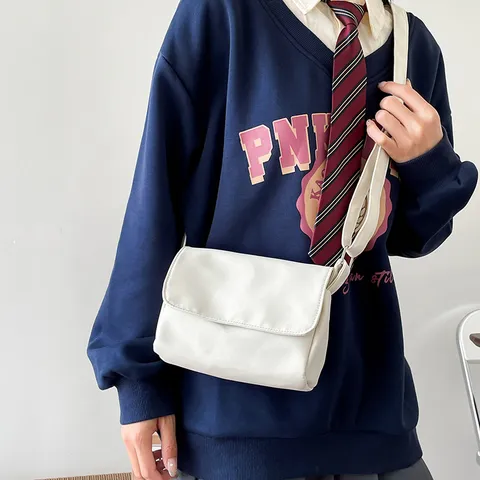 Damen Koreanischer Stil Kleine Quadratische Umhängetasche Einfarbige Nylon Schultertasche Wasserdichte Klapptasche Casual Messenger Bag