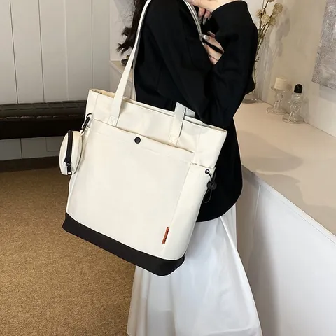 Damen Große Kapazität Tote Bag Oxford Gewebe Schulterhandtasche Für Yoga Mami-Tasche Mit Passender Münzbörse Casual Reisetasche