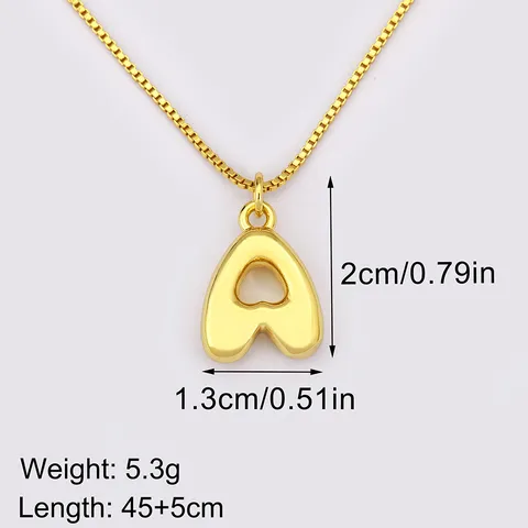 Einzigartige Vergoldete Kupfer Alphabet Initial Anhänger Halskette Personalisierte Exquisite Großbuchstabe Schlüsselbein Kette Choker Für Frauen Männer Original Design Täglich Schmuck Geschenk