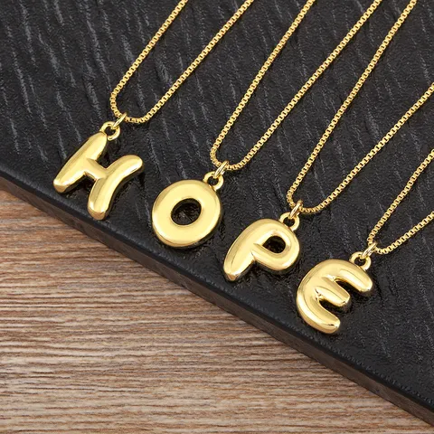 Einzigartige Vergoldete Kupfer Alphabet Initial Anhänger Halskette Personalisierte Exquisite Großbuchstabe Schlüsselbein Kette Choker Für Frauen Männer Original Design Täglich Schmuck Geschenk