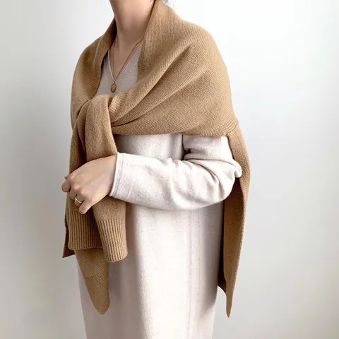 Dames Gebreide Effen Kleur Oversized Sjaal Wintersjaal Warme Poncho Cape Casual Mode Grote Omslagdoek Voor Dames Outdoor Dagelijks