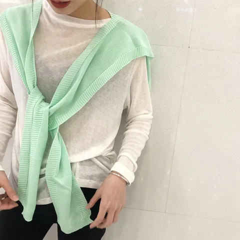 Mode Eisseide Sonnenschutz Schal Einfarbig Geknotet Cape Schal Für Damen Dekoratives Schultertuch Reise Casual Oberbekleidung