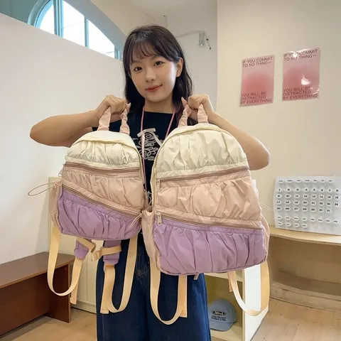 Zaino Niche Plissettato Dolce Torta Junior High School Student Mini Leggero Viaggio Bookbag Casual Daypack Per Donne