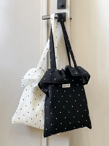 Damen Mesh Umhängetasche Feen Rüschen Handtasche Urlaub Chiffon Tote Bag Kirsche Blumenmuster Casual Chic Handtasche