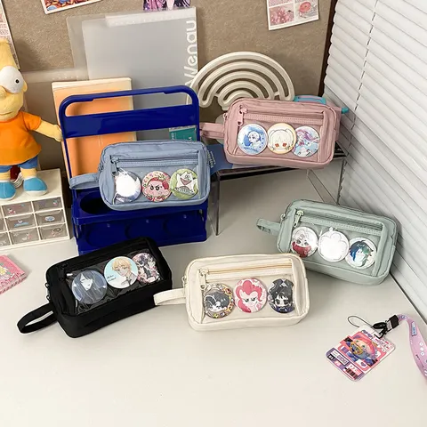 Κασετίνα Ita Bag Μεγάλης Χωρητικότητας Διαφανής από Νάιλον Πολυλειτουργική Θήκη Οργάνωσης Γραφικής Ύλης για Μαθητές Τσάντα Αποθήκευσης Κονκάρδων Anime