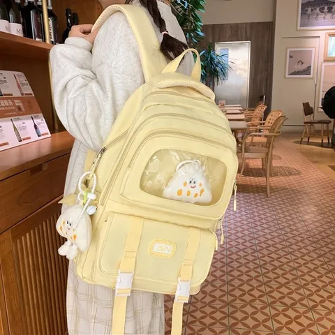 Σακίδιο Πλάτης Ita Bag από Νάιλον Μεγάλη Χωρητικότητα για Κορίτσια Στυλ Δάσους Σχολική Τσάντα Με Διαφανές Παράθυρο για Λούτρινα
