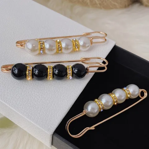 Pearl Rhinestone Brooch Pin Waist Tightener Alloy Decorative Fashion Clothing Accessories For Women Daily Wear