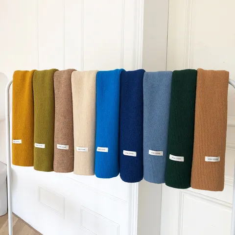 Bufanda de Tejido Acanalado Suave Estilo Japonés para Mujer Color Sólido Scaldacollo Holgado Coreano Accesorios de Invierno