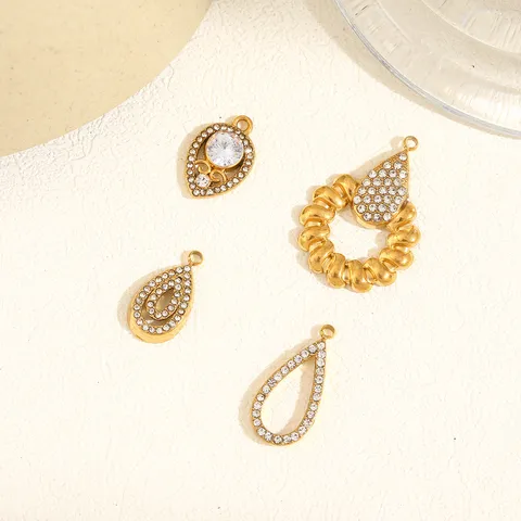 Colgante de Diamantes de Imitación de Gota de Agua Irregular para Mujer Acero Inoxidable 304 Joyería DIY Diseño de Lujo