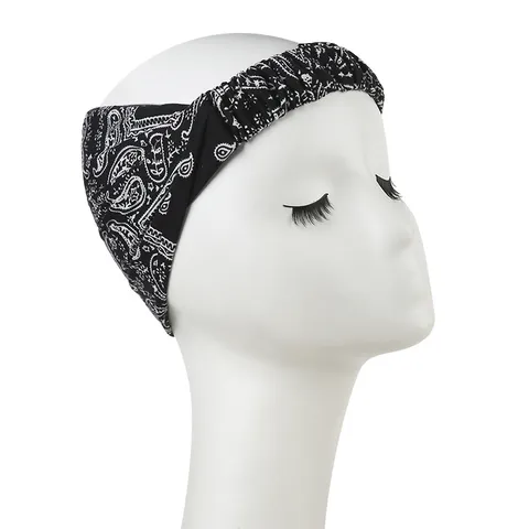 Turbante da Donna con Stampa Paisley Sottile Traspirante Fascia per Capelli Moda Cotone Retro Hip Hop Berretto per Caduta Capelli