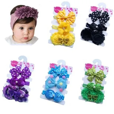Bébé Noeud Papillon Bandeau Ensemble Nourrisson Accessoires de Cheveux Mignons Floraux Bandeaux pour Nouveau-Né Tout-Petits Filles Vêtements Quotidiens Accessoires Photo
