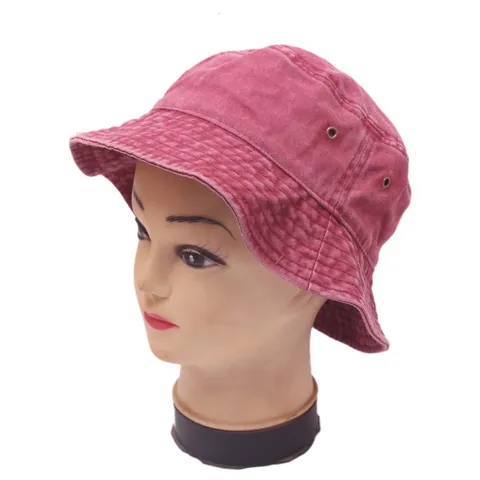 Chapeau Bob Unisex en Coton Denim Délavé Rétro Couleur Unie Protection Solaire Pliable de Plage Plein Air Chapeau Panama