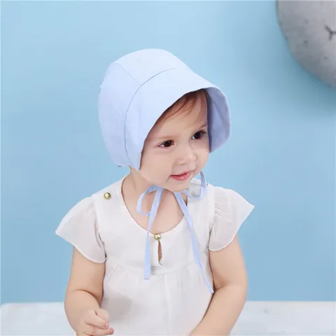 Baby Baumwolle Bindeband Haube Prinzessin Hof Hut Für Neugeborene Kleinkind Einfache Einfarbige Weiche Wickelmütze Alle Jahreszeiten