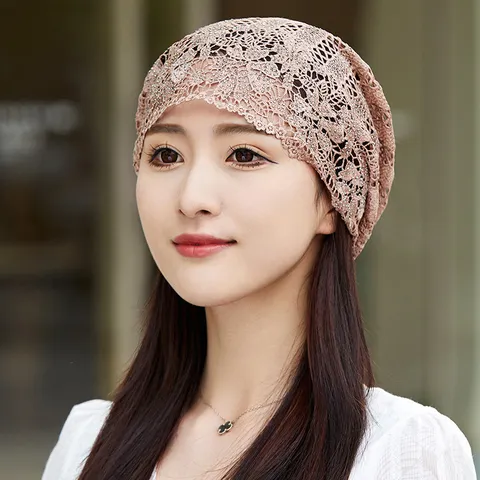 Women Lace Pullover Hat Breathable Hollow Out Sun Protection Cap Casual Daily Sweet Headwear