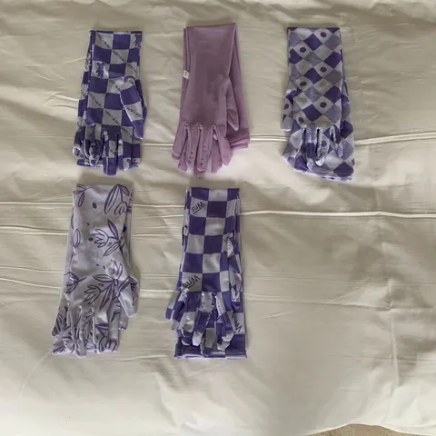 Manchettes de Protection Solaire pour Femmes Été Respirant Imprimé Floral Carreaux Gants Longs Sans Doigts Protection UV