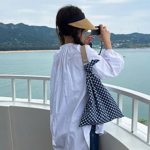 Koreanischer Stil Nische Designer Floral Bedruckt Segeltuch Tote Bag Große Kapazität Lässig Schultertasche Handtasche Mit Geknoteter Griff Für Damen Strand Urlaub