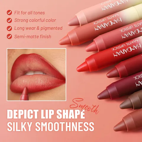 Handaiyan Waterproof Matte Lip Liner Lipstick Long Lasting Velvet Lip Gloss Makeup Cosmetic Gift For Women