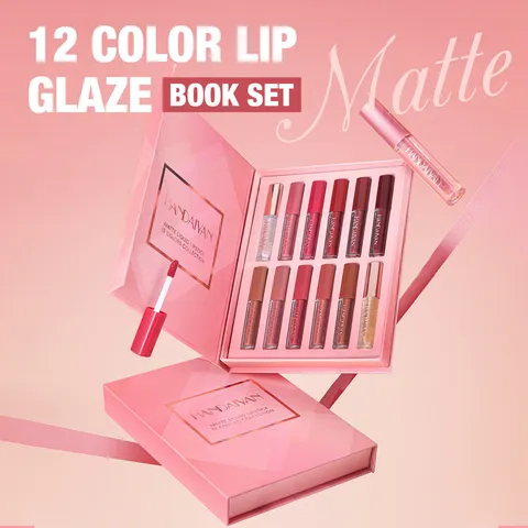 Handaiyan Wasserdicht Matte Flüssige Lipgloss Set Langlebig Nicht-Klebrig Lippen Make-up Samt Tönung Kosmetik Geschenkbox