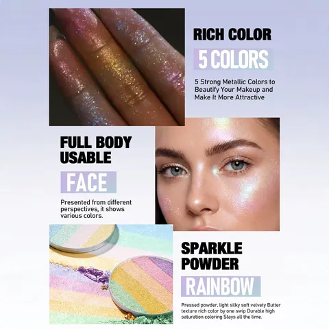 Multichrome Eyeshadow Palette Shimmer Glitter Chameleon Makeup Highlighter Metallic Pigmented Glow Eye Shadow Cosmetic