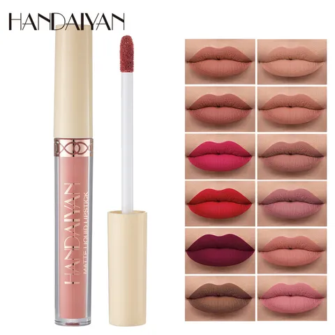 Handaiyan Rouge A Levres Liquide Mat Imperméable Gloss Velours Longue Tenue Anti-Adhesif Maquillage Cosmetique Pour Femmes